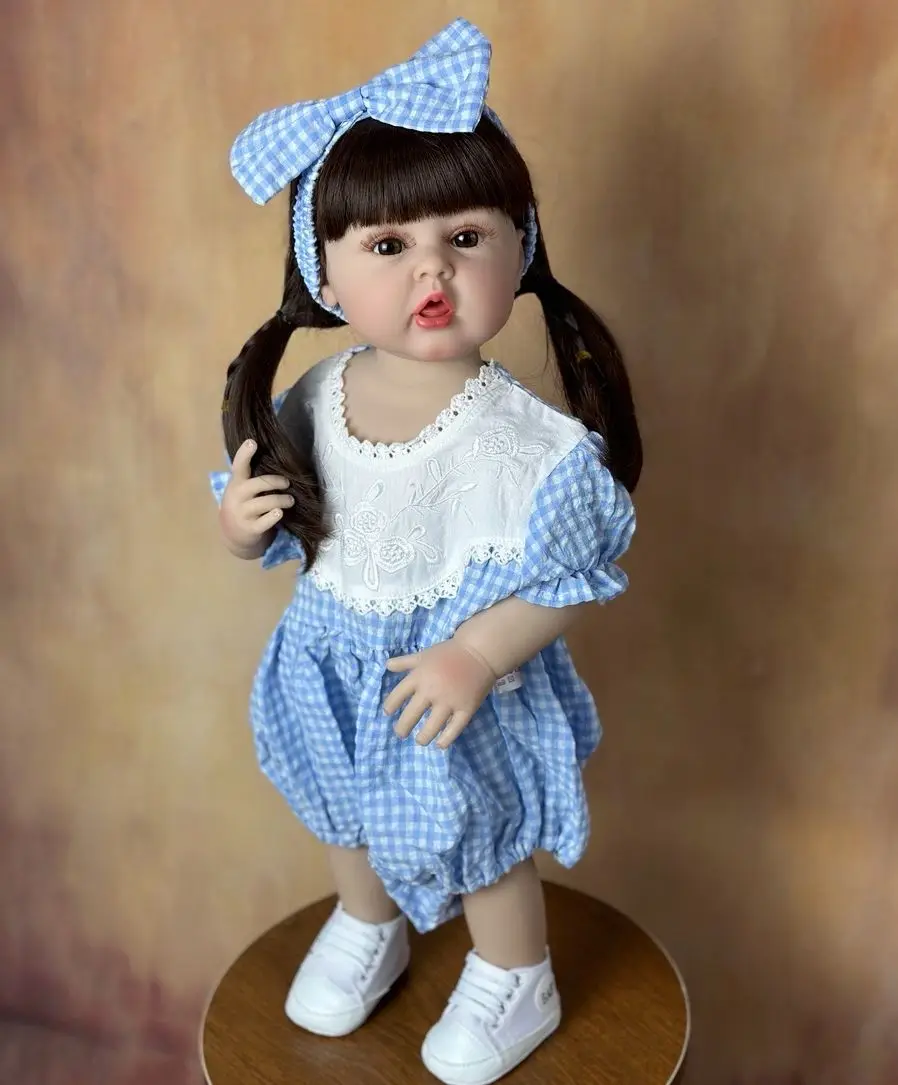 BZDOLL Lebensechte 55 CM Weiche Volle Silikon Körper Prinzessin Kleinkind Realistische Reborn Baby Mädchen Puppe Bebe Geburtstag Geschenk