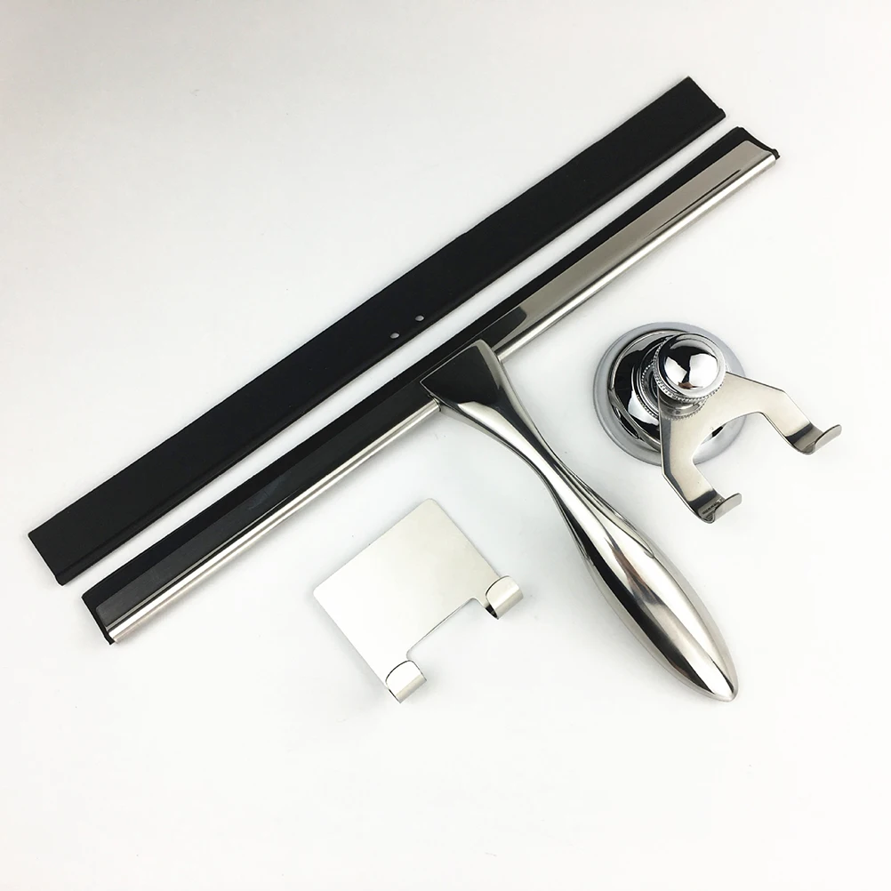 

3pcs Stainless Steel Glass Squeegee Rust Proof Plated Shower Scraper for Bathroom Mirror Tiles Car Window Heat Cold