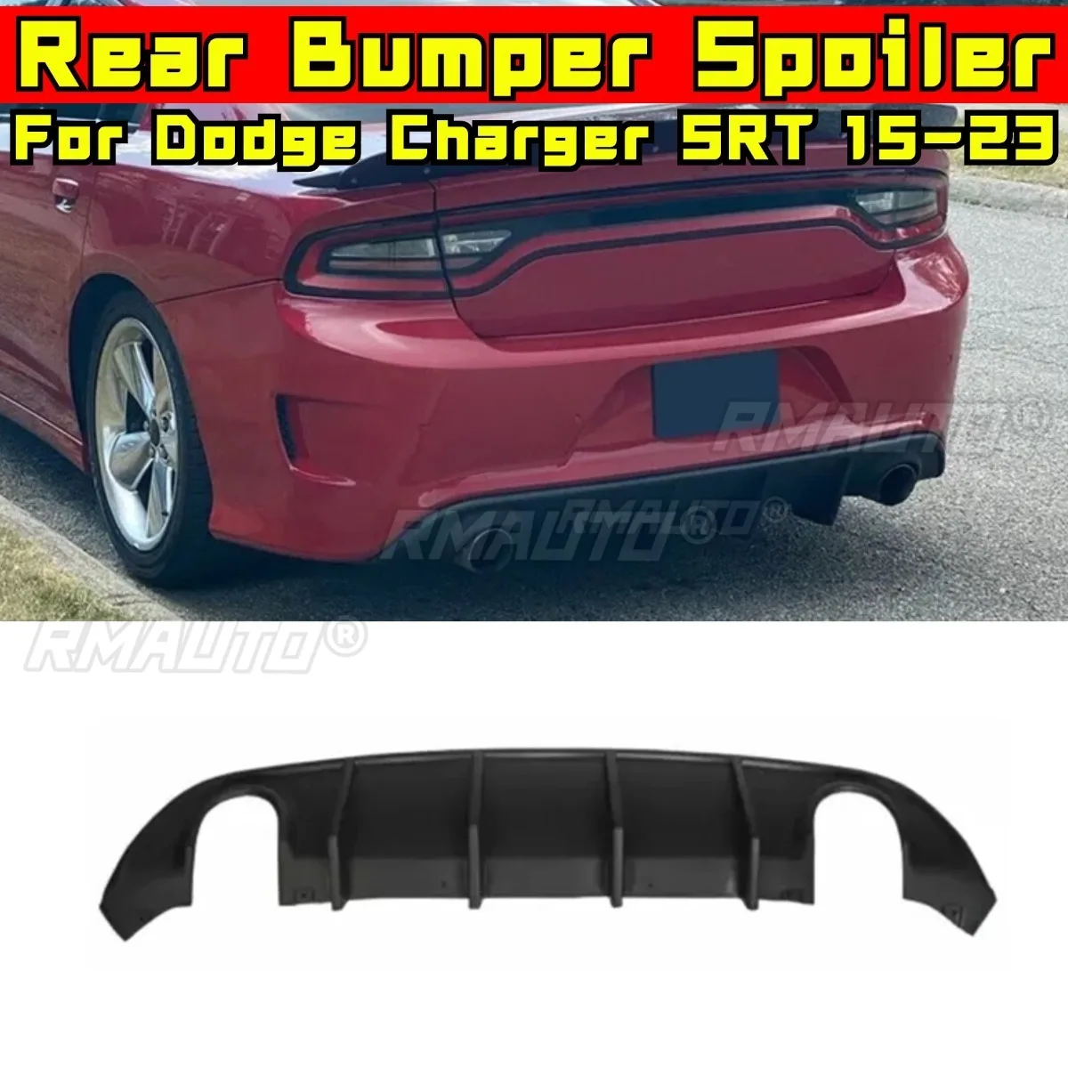 

For Dodge Charger SRT Factory Style 2015-2023 Car Rear Bumper Lip Splitter Diffuser Body Kit Bumper Guard Protector Cover