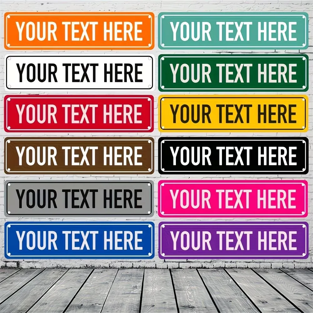 Custom Metal Sign, Customized Metal Door Sign - Personalized Text Display | Indoor/Outdoor Use, Wall-Mounted, Classic Style