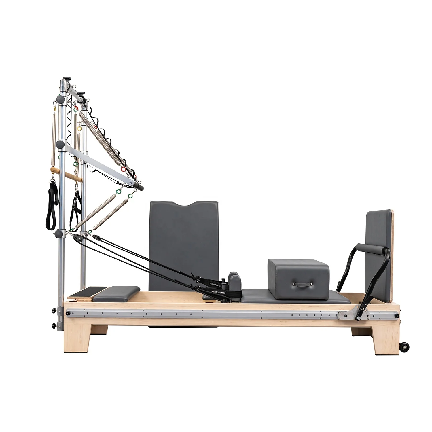 Venda direta da fábrica, equipamento fitness para academia, madeira de bordo, pilates, reformador de cama, meio trapézio