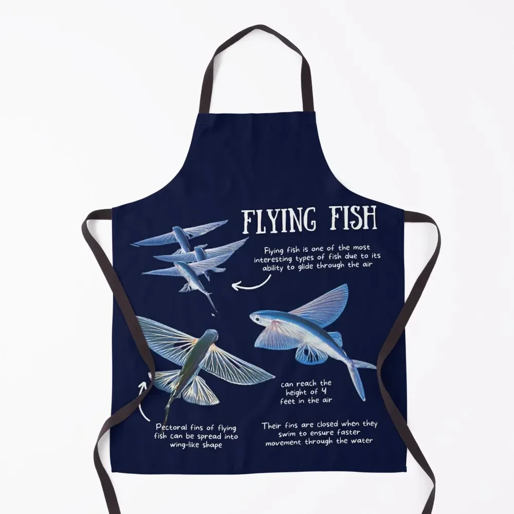 

Flying Fish Fun Facts Apron Women's For Cosmetologist Woman Kitchens Apron