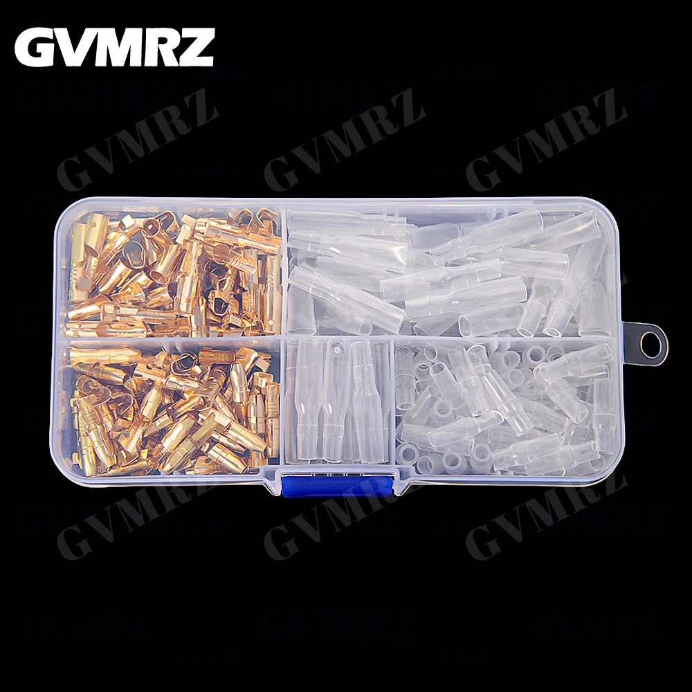 200PCS 4.0 bullet Crimp terminal car electrical wire connector diameter 4mm Female Male Cold press terminal protective sleeve