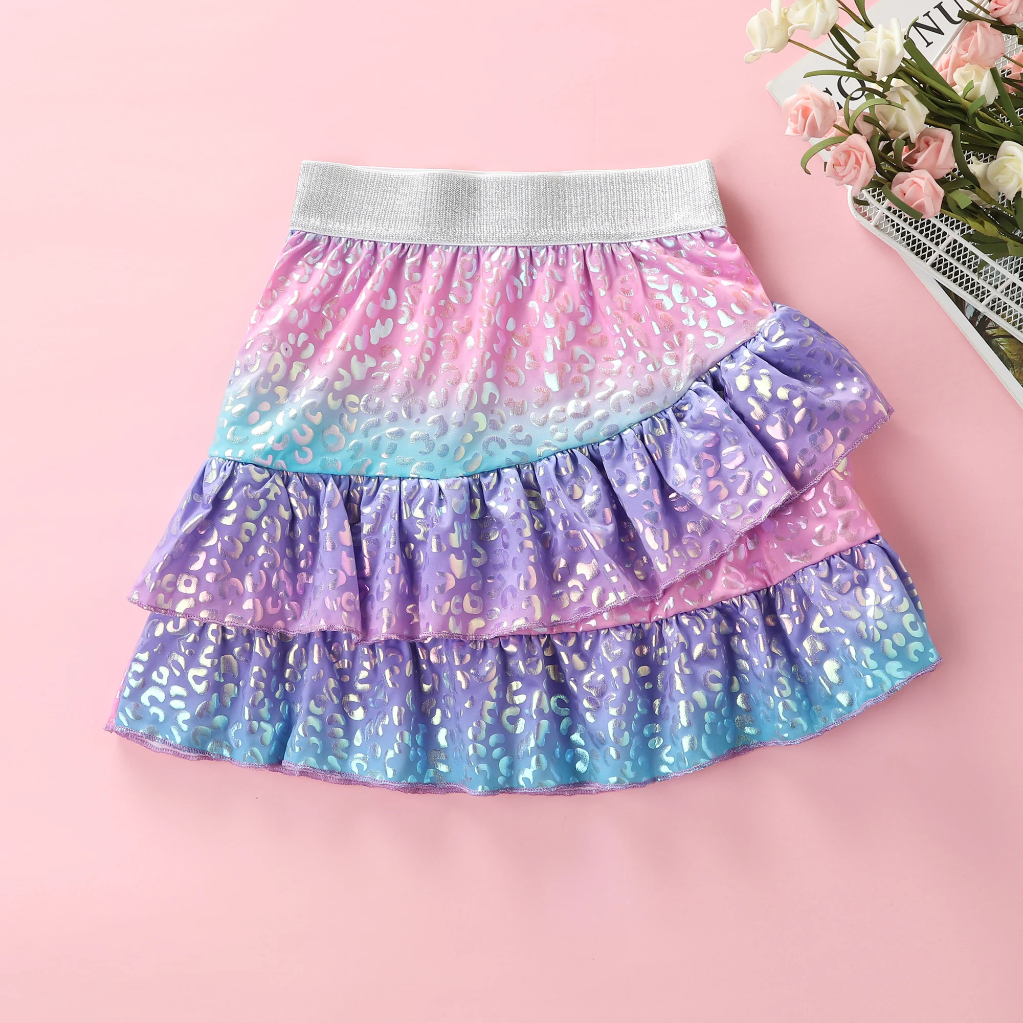 Summer New Mermaid Rainbow Fish Scales Summer Birthday Party Colorful Skirt F5510 for Primary and Secondary School Girls F5510