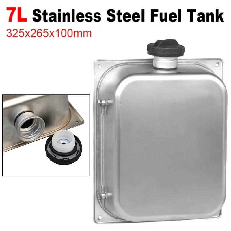 7L Car Air Diesel Parking Heater Engines Fuel Tank Petrol Gasoline Oil Storage Stainless Steel For Webasto Eberspacher 325x265mm