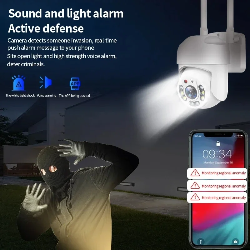 390EYES 5G 2.4G Wifi PTZ Camera Outdoor IP66 Auto Tracking AI Detection Two Way Audio Color Night Vision Security Camera System