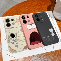 Case For Xiaomi Poco M6 Pro 4G 5G Fashion Cute Cats Astronaut Square Liquid Soft Shockproof Cover For Xiaomi PocoM6 Pro Fundas