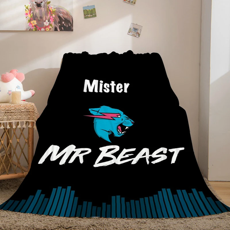 

Flannel Blanket Sofa Winter Mr B-Beasts Warm Bed Fleece Camping Custom Nap Fluffy Soft Blankets King Size Microfiber Bedding