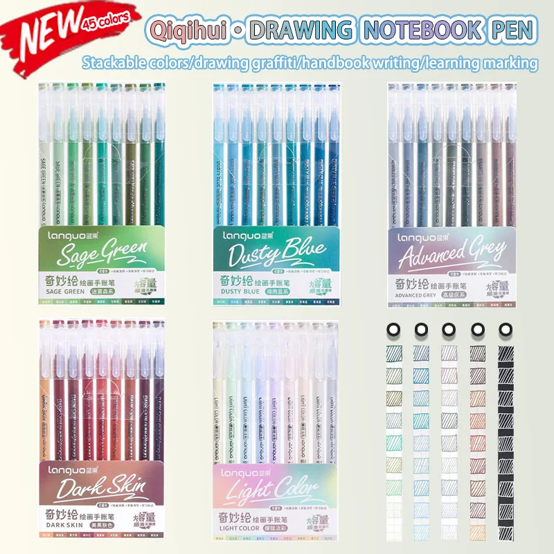 Languo 27-207 Kleuren Van Een Set Tekening Handboek Pennen Student DIY Graffiti Multi-color Gel Pen Schrijven marker Briefpapier