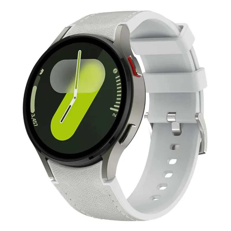 Correa de silicona + cuero para Samsung Galaxy Watch 7 6 5 4 FE 40mm 44mm pulsera reloj 6 4 Classic 43/47mm 42/46mm Correa
