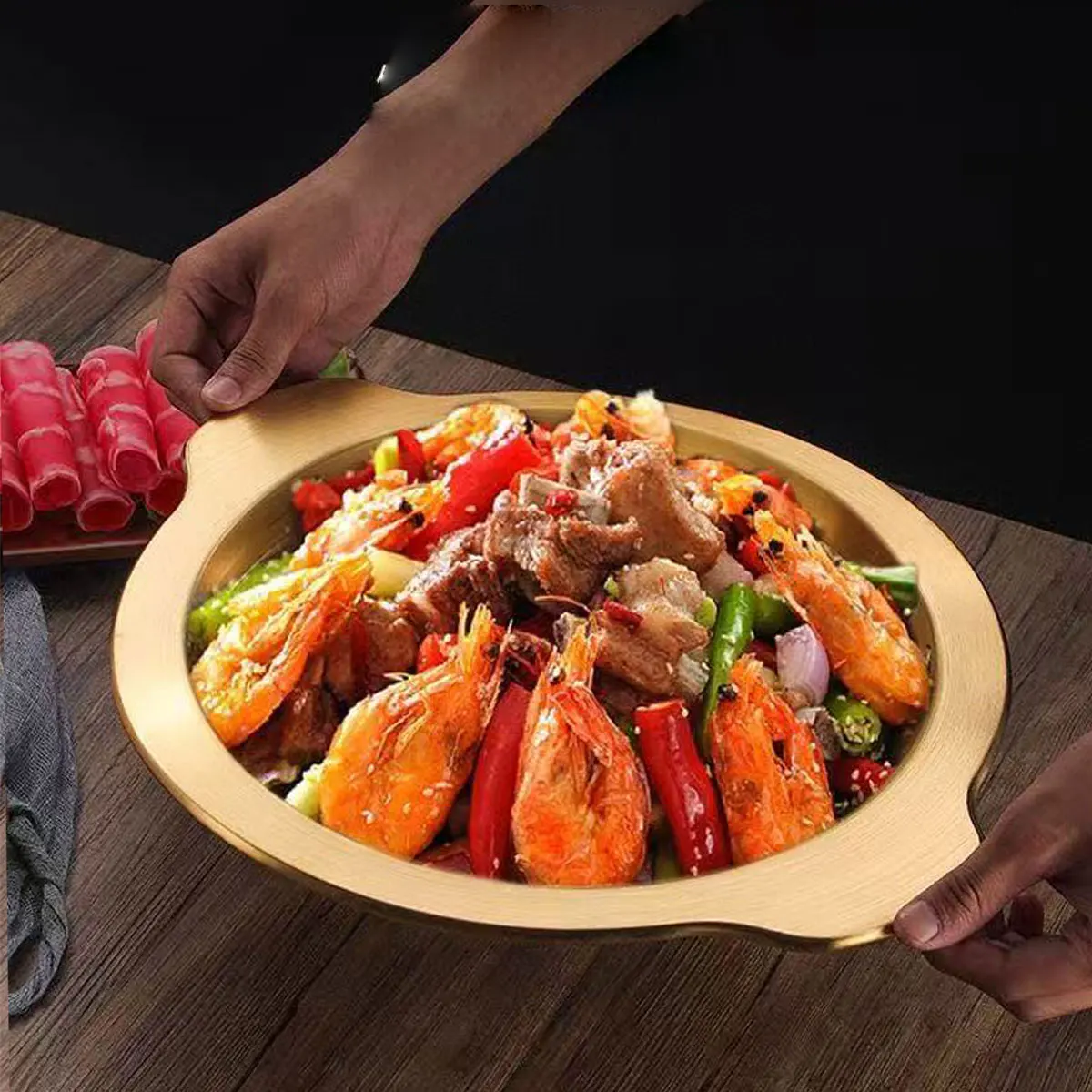 Stainless Steel Seafood Pot, Special Pot for Hot Pot, Popular Hot Pot Cookware, Pot for Cassette Stove, Army Hot Pot, 1 Piece