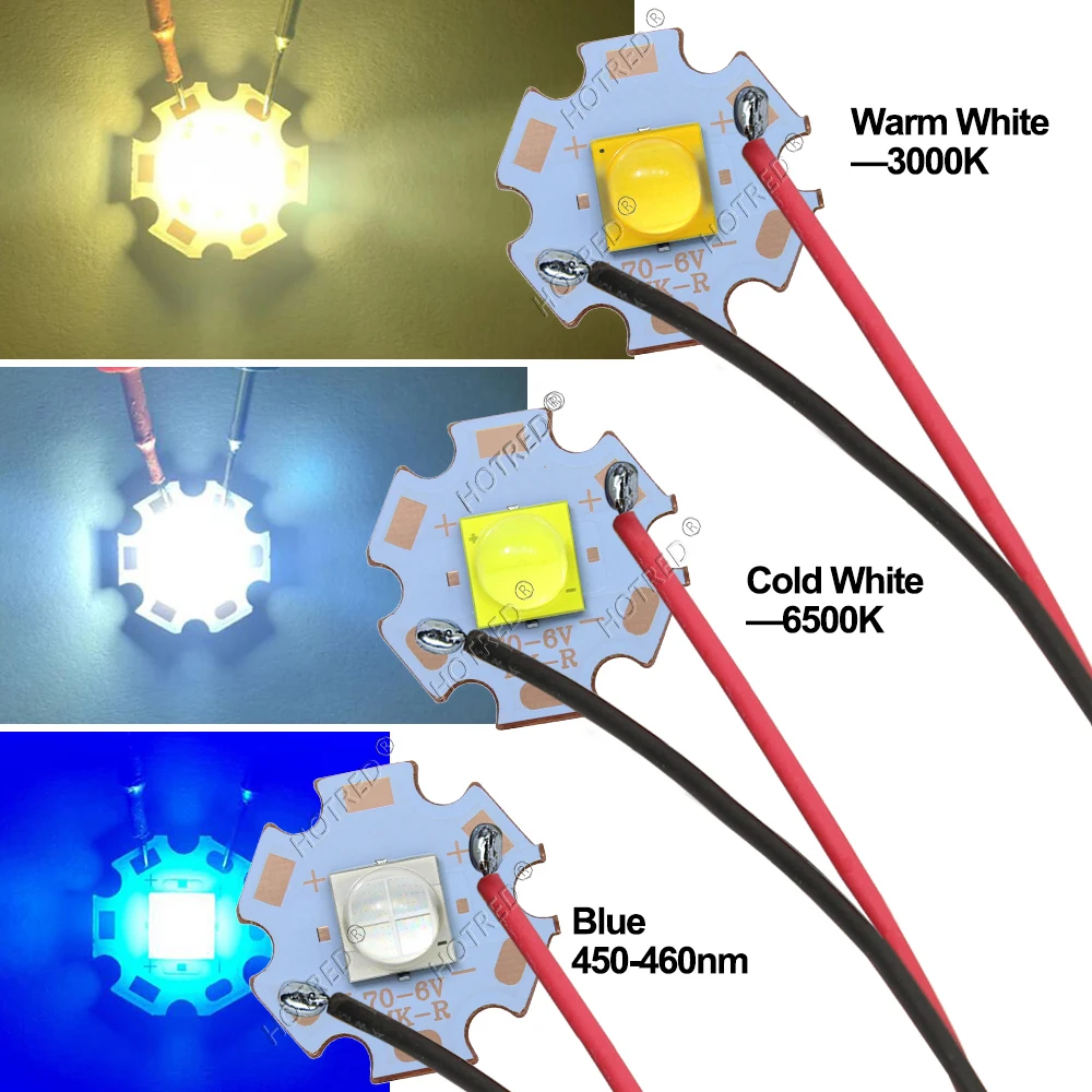 XHP70 Chip LED 20W DC3V6V12V 7070 wysokiej mocy diody koralikowe zimna biel z przewodem do DIY latarka części reflektor samochodowy rowerowe