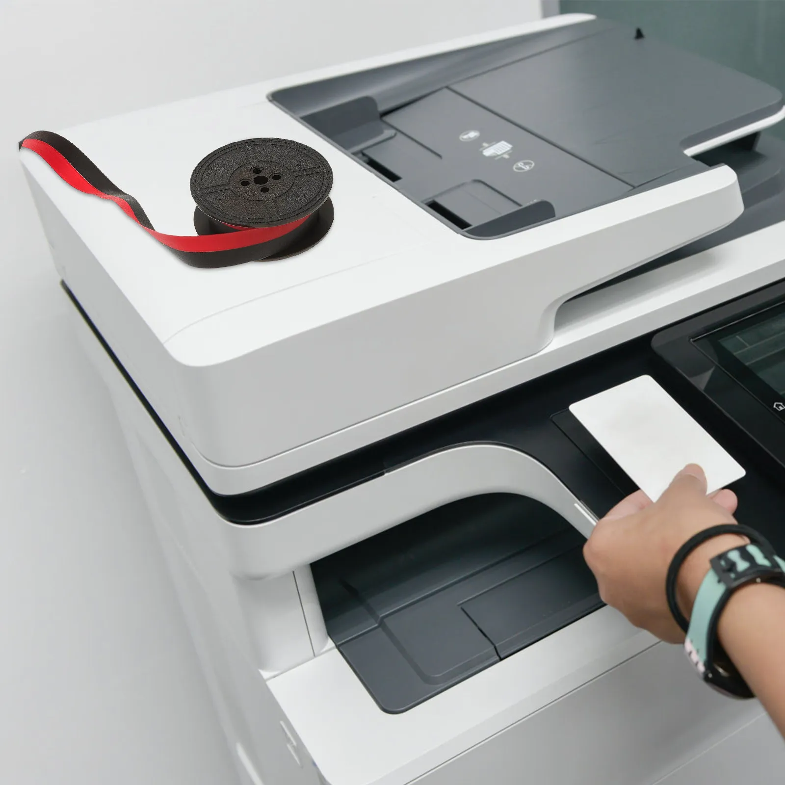 Universal Printer Ribbon for Typewriters Black Red Ink High-Performance 66 Nylon Tape Base Excellent Ink Retention
