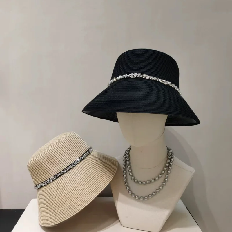 2026-new-elegant-sun-hat-women's-summer-hepburn-style-outing-fisherman-hat-sunscreen-lampshade-youth-stripe-pattern