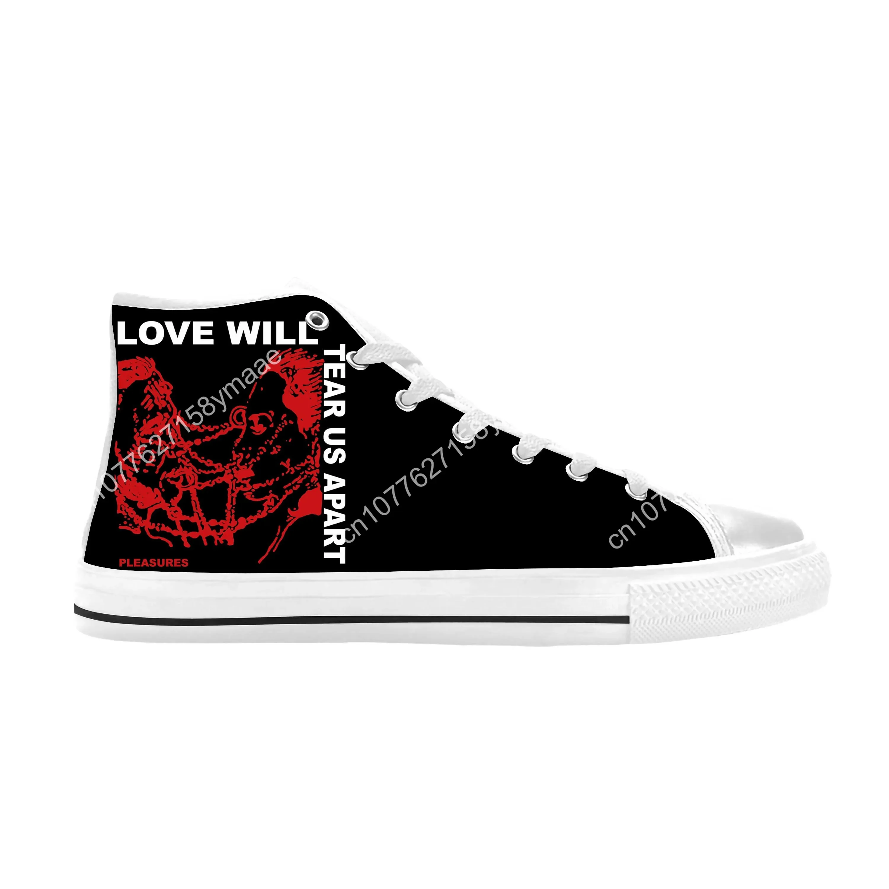 Rapper Hip Hop Lil Peep Love Akan Merobek Kita Sepatu Kain Kasual High Top Nyaman Bernapas Gambar Cetak 3D Sepatu Pria Wanita