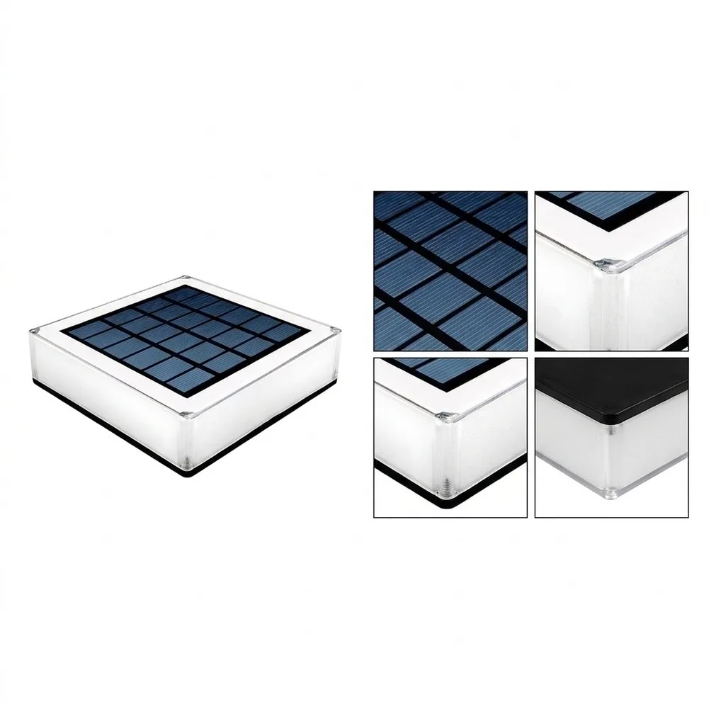 Waterproof Solar Post Cap Light 5x5 Inches for Wooden Metal Posts Bright LED Output Wide Beam Angle Year Round Outdoor Use