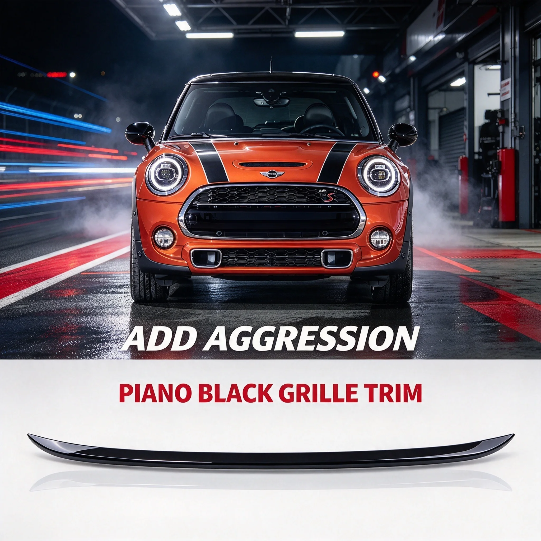 Brand New ABS Plastic UV Protected Mini Ray Style  Front Grill Cover For Mini Cooper S F55 F56 F57 (1PCS/SET)