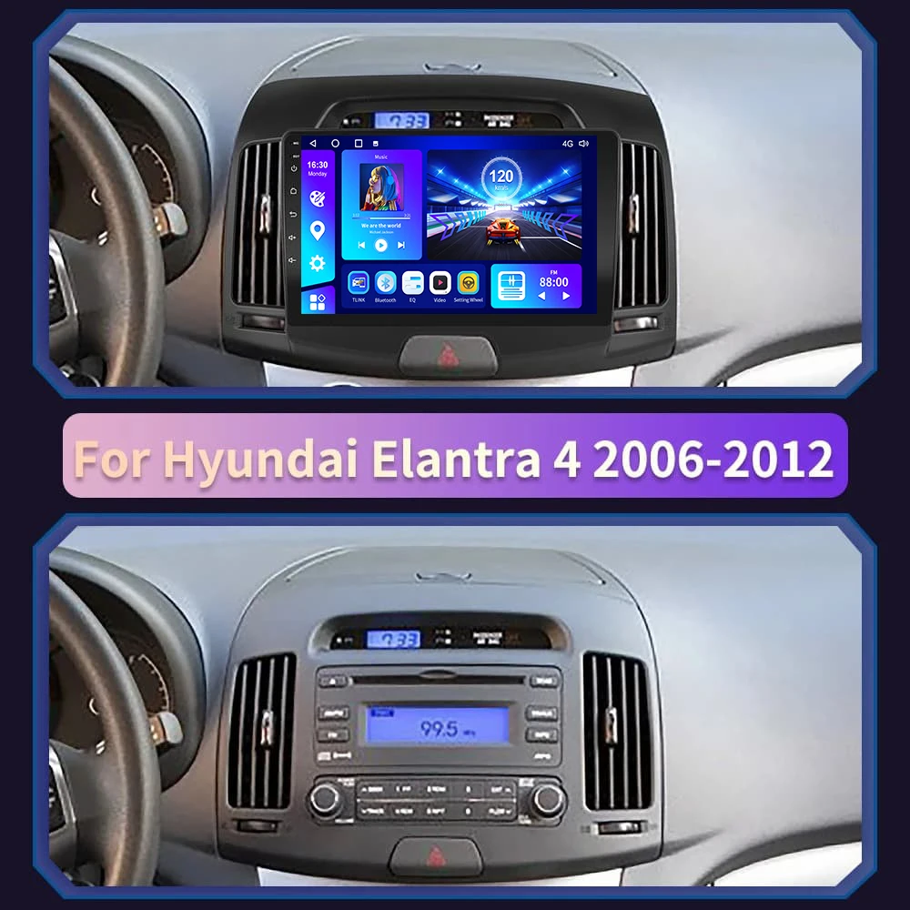 EKIY Android Car Audio for Hyundai Elantra HD 2006-2011 2Din Car Radio Multimedia Video Player Navigation GPS Auto Stereo