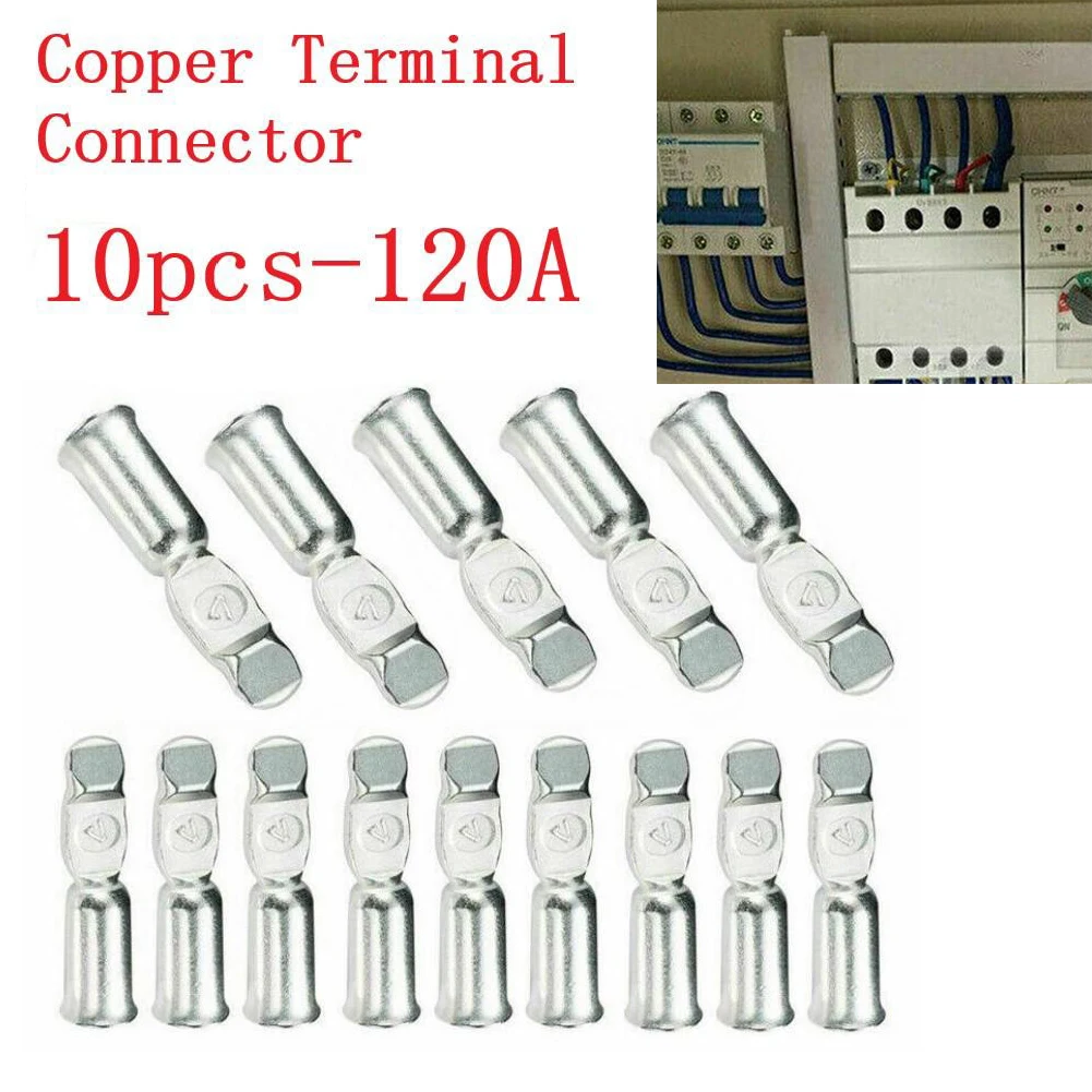 10Pcs 120A Copper Terminal Connector For Style Contacts 600V Wire Cable For Forklift Solar Winch Trailer Battery