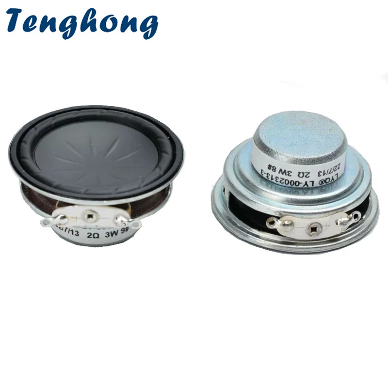 2pcs 1.5 Inch 40MM Mini Portable Audio Speaker Unit 2 Ohm 3W Full Frequency Round Inner Dual Magnetic Iron Shell PU Edge Home Th