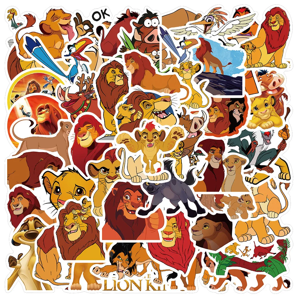 10/30/50pcs Disney The Lion King Simba Stickers Cartoon Graffiti Decals for Kids Laptop Luggage Scrapbook Waterproof PVC Sticker