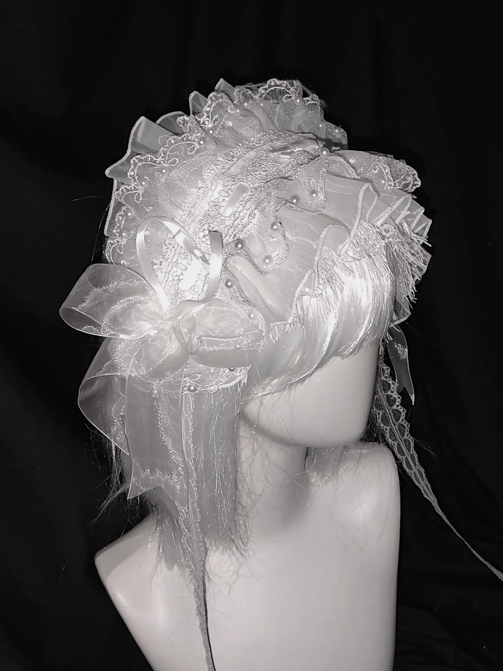 Nova subcultura original lolita anjo mundo aquarela headpiece harajuku rendas folho hairband y2k menina acessório de cabelo