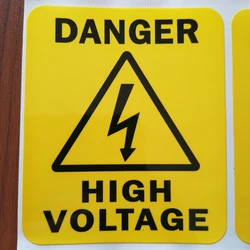 10pcs 76x90mm DANGER HIGH VOLTAGE Electricity Warning Label Durable Waterproof Tear Resistant PVC Sticker Safety Reminder