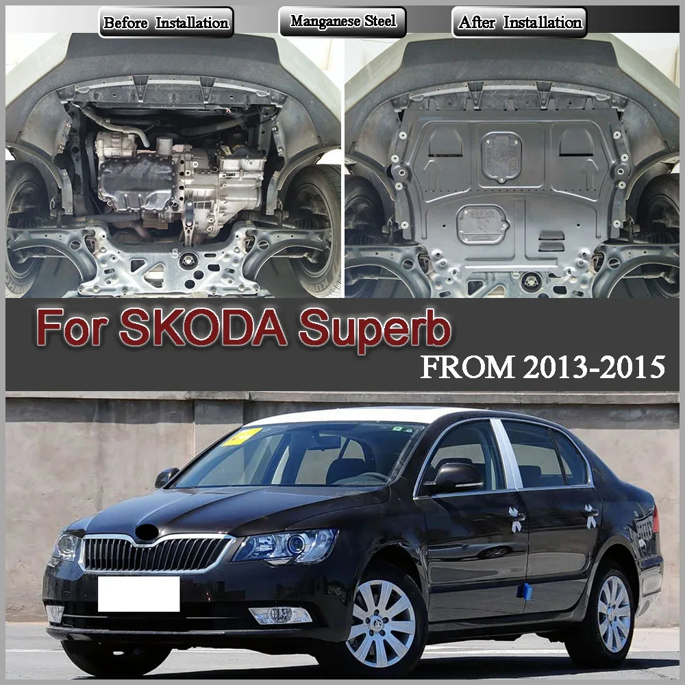 Engine Baffle Protection Plate Lower Guard manganese stell alloy Plate Engine Shield For SKODA Superb 2013-2015 1.4T 1.8T 2.0T