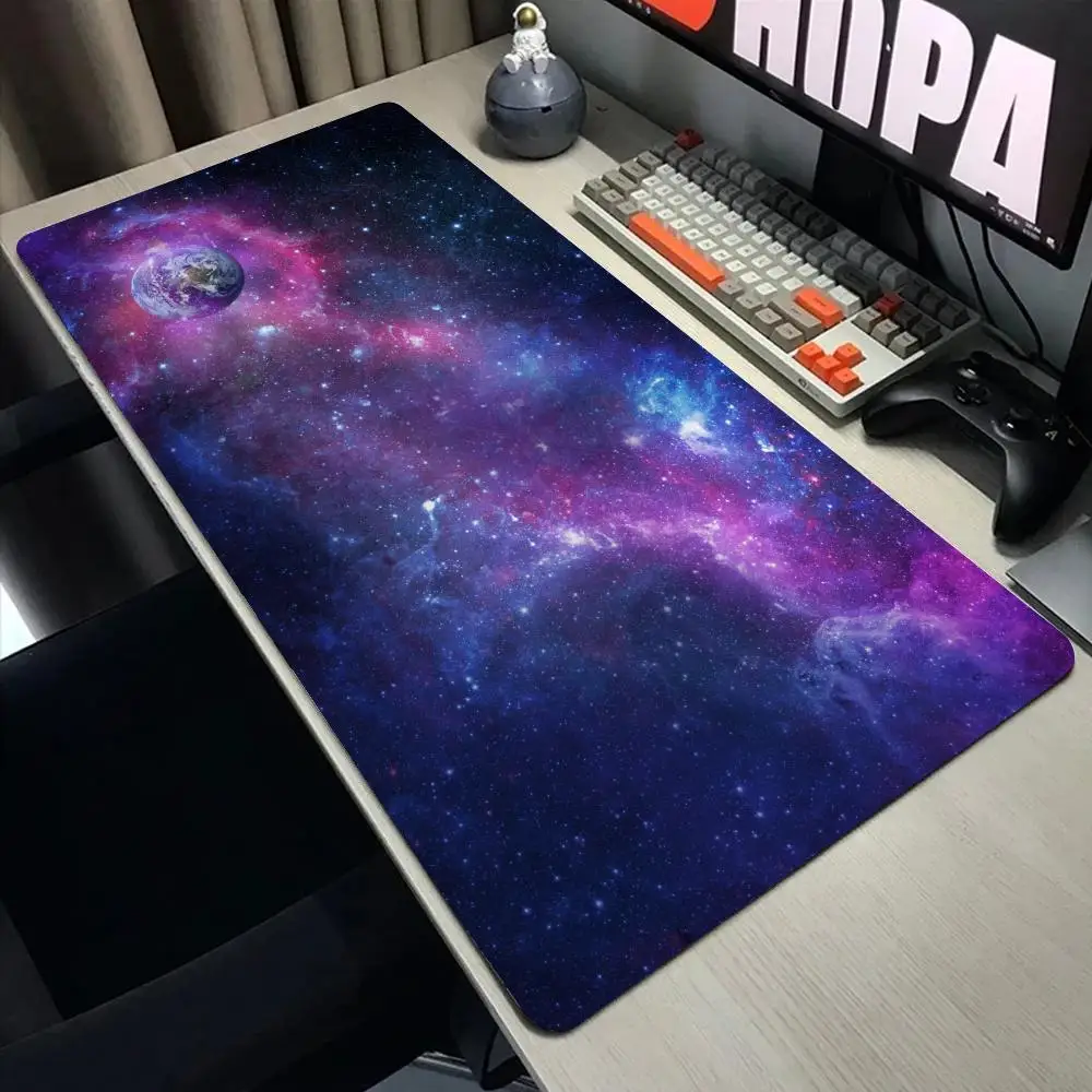 星空銀河マウスパッド大型コンピューターオフィスゲームテーブルマットXXLゴム製滑り止めゲーミングキーボードマウスパッドロングデスクパッド