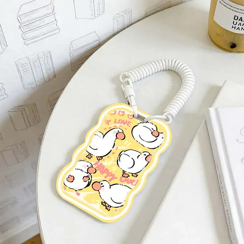 Card Protective Case for Kpop Photocard Holder Stretchable Spring Cord Student Bus/Meal Card Protection Case Photo Protector