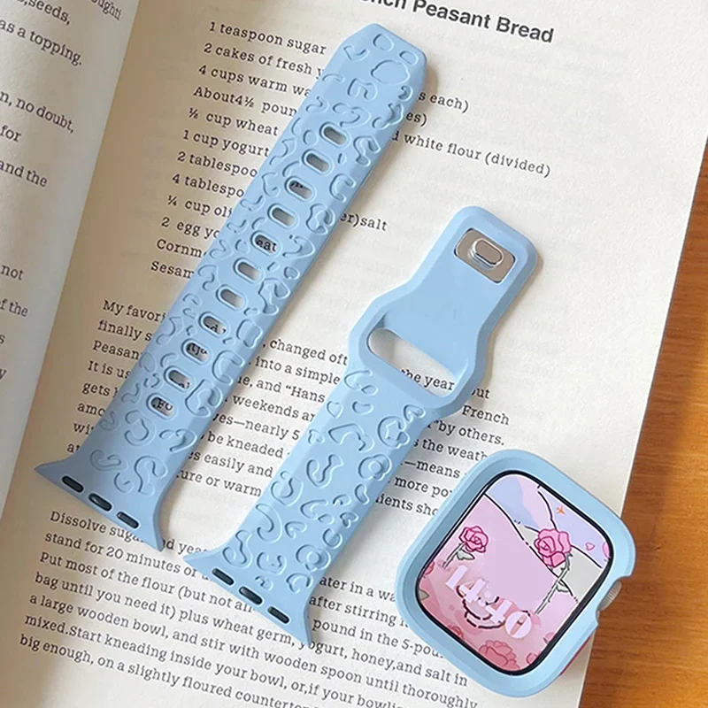 سيليكون ثلاثية الأبعاد مقعر ليوبارد طباعة حزام + درع بولي TPU وزارة الدفاع مجموعة حافظة ل أبل ساعة الترا 10 8 7 6 5 49 مللي متر 46 مللي متر 45 44 41 مللي متر الفرقة