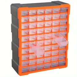 Versatile 14/39/60-Drawer Storage Cabinet - Durable Plastic Organizer for Garage & Workshop, Wall Mount or Freestanding, Multi-S