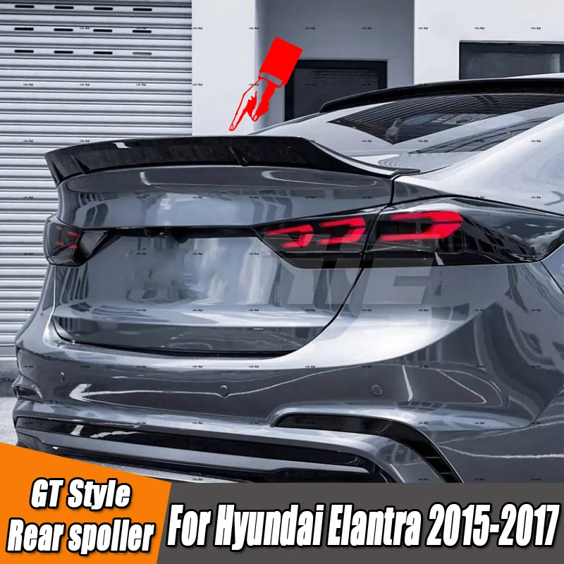 Car Trunk Spoiler Carbon Fiber ABS Auto Rear Trunk Wing R Style Accessories Spoiler For Hyundai Elantra 2016 2017 2018 2019