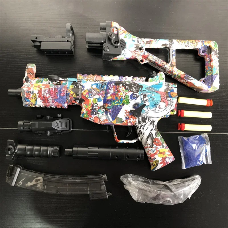 MP5K Manuelle und elektrische Spritzpistole 2in1 CS Fighting Outdoor Game Toy Gun Paintball Splatter Ball Shooter