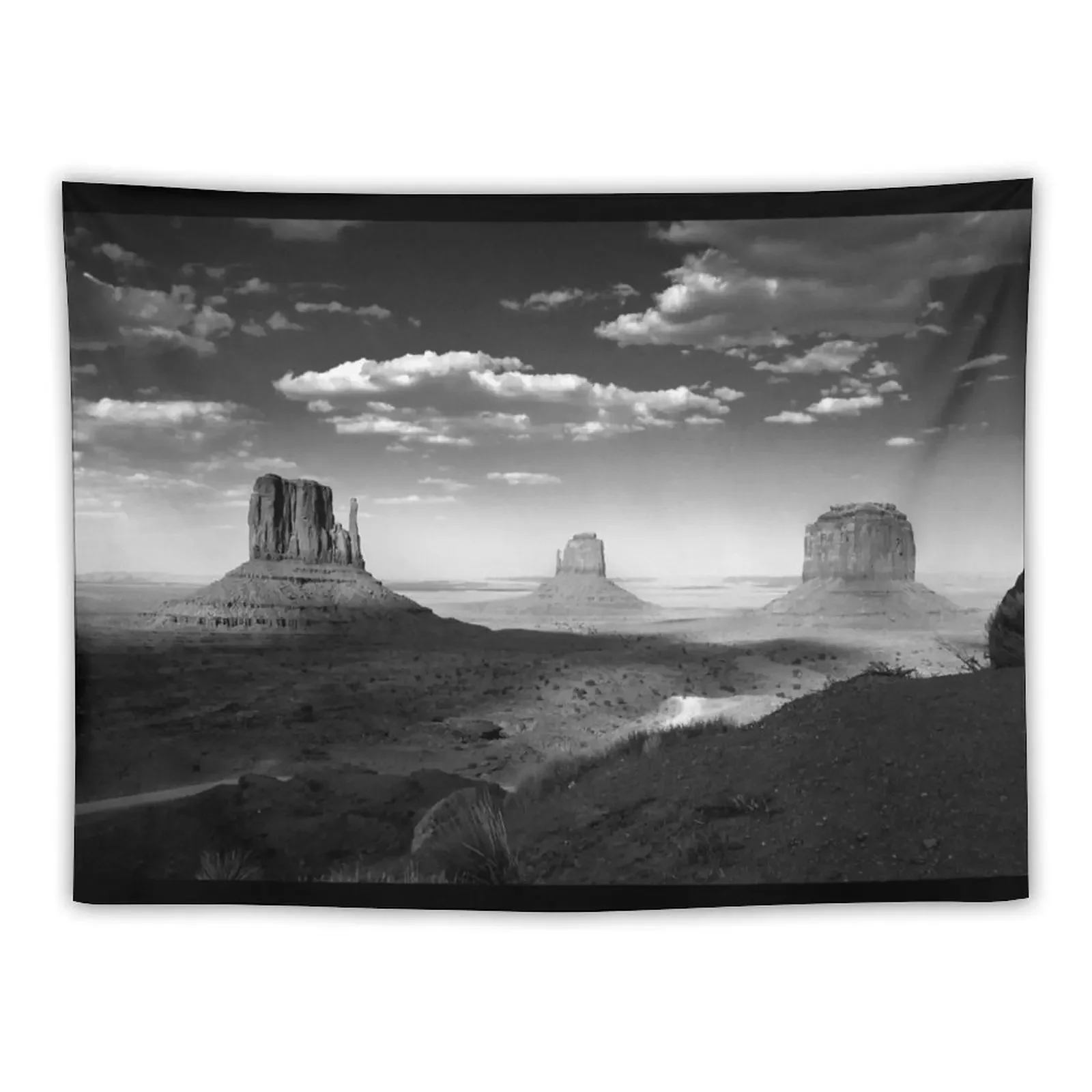 

Monument Valley in Black & White Tapestry Bed Room Decoration Decorative Wall Mural Room Decorating Aesthetic Tapestry