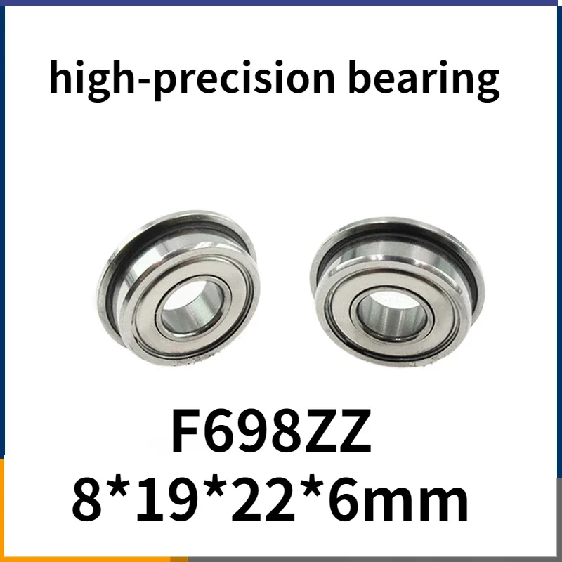 Flange bearing F698zz inner hole 8mm outer diameter 19mm thickness 6mm F698 bearing with ribs wholesale