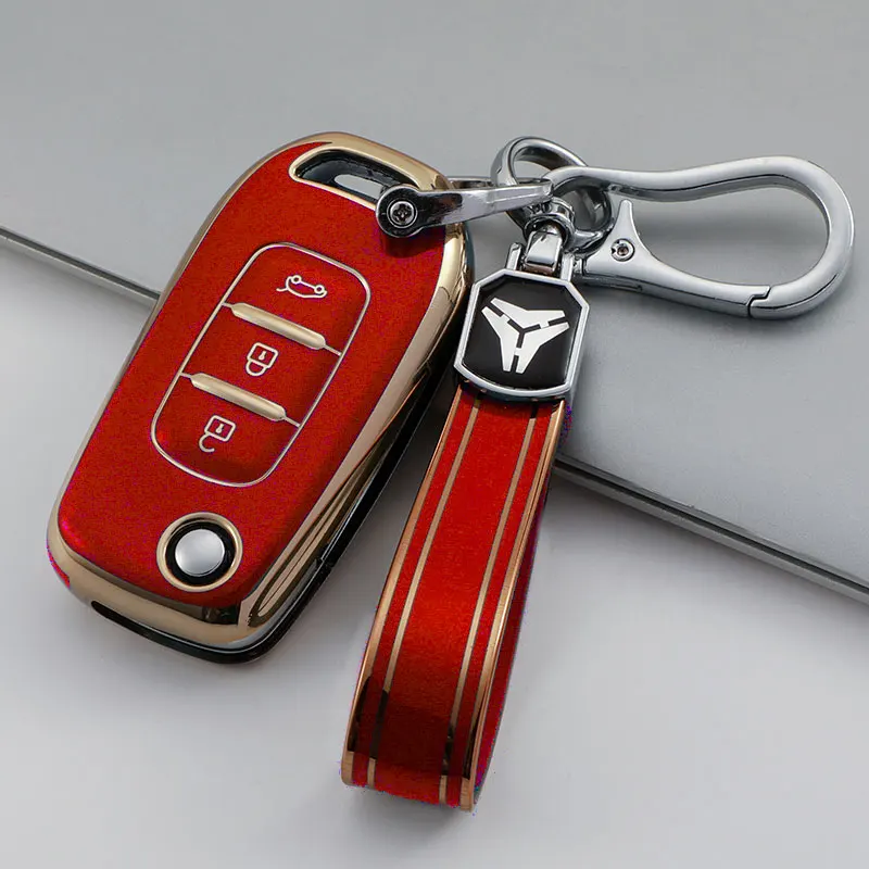 TPU Car Flip Key Case Cover for Renault Kadjar Captur Megane Sandero Stepway Logan Clio 5 Arkana Shell Fob Keychain Protector