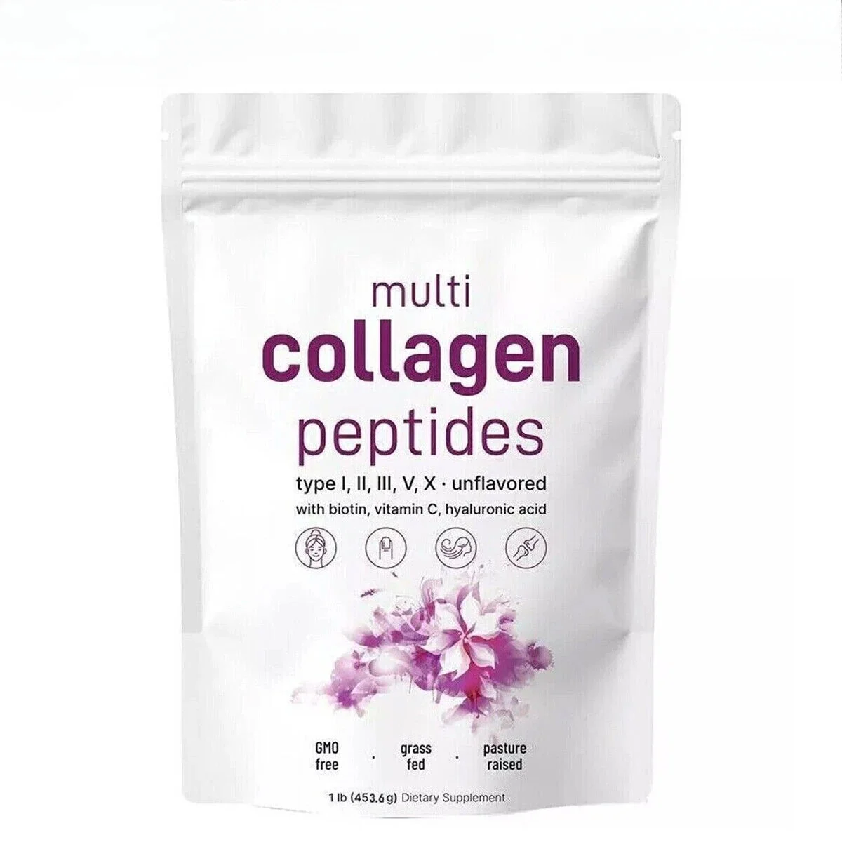 Polvo de colágeno hidrolizado (tipo I Ii Iii V X) Sopa de hueso multifuncional alimentada por hierba + carne peptídica, mezcla de pollo de alta calidad