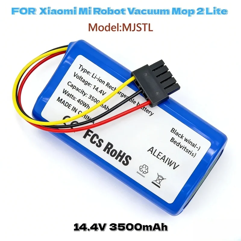 

14.4V 2600mAh N011-4S1P Rechargeable Battery Durable Reliable Replacement for Xiaomi Mi Robot Vacuum Mop 2 Lite MJSTL Cleaner