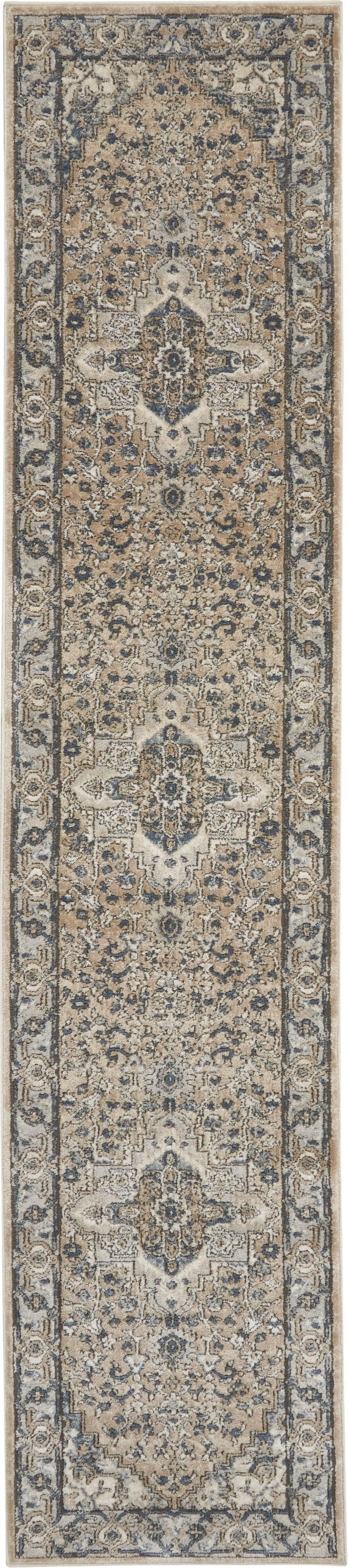 Concerto French country Beige/Grey 2'2 x 10' Area Rug, (2x10)