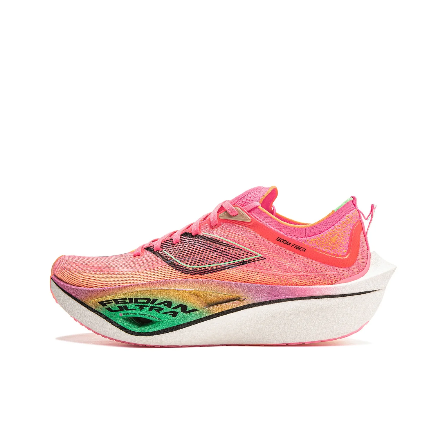 Li Ning Feidian 4 Ultra Running Shoes Unisex Low Top Fluorescent Rose Pink/Fluorescent Melon Orange ARMU003-3
