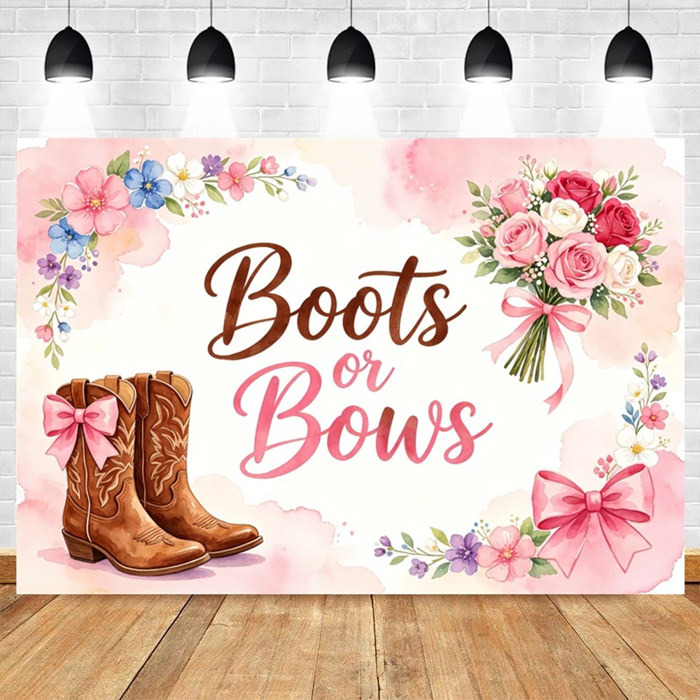Cowboy or Cowgirl Gender Reveal Party Decor Backdrop Western Baby Shower Party Decor Photography Background Banner Photo Studio