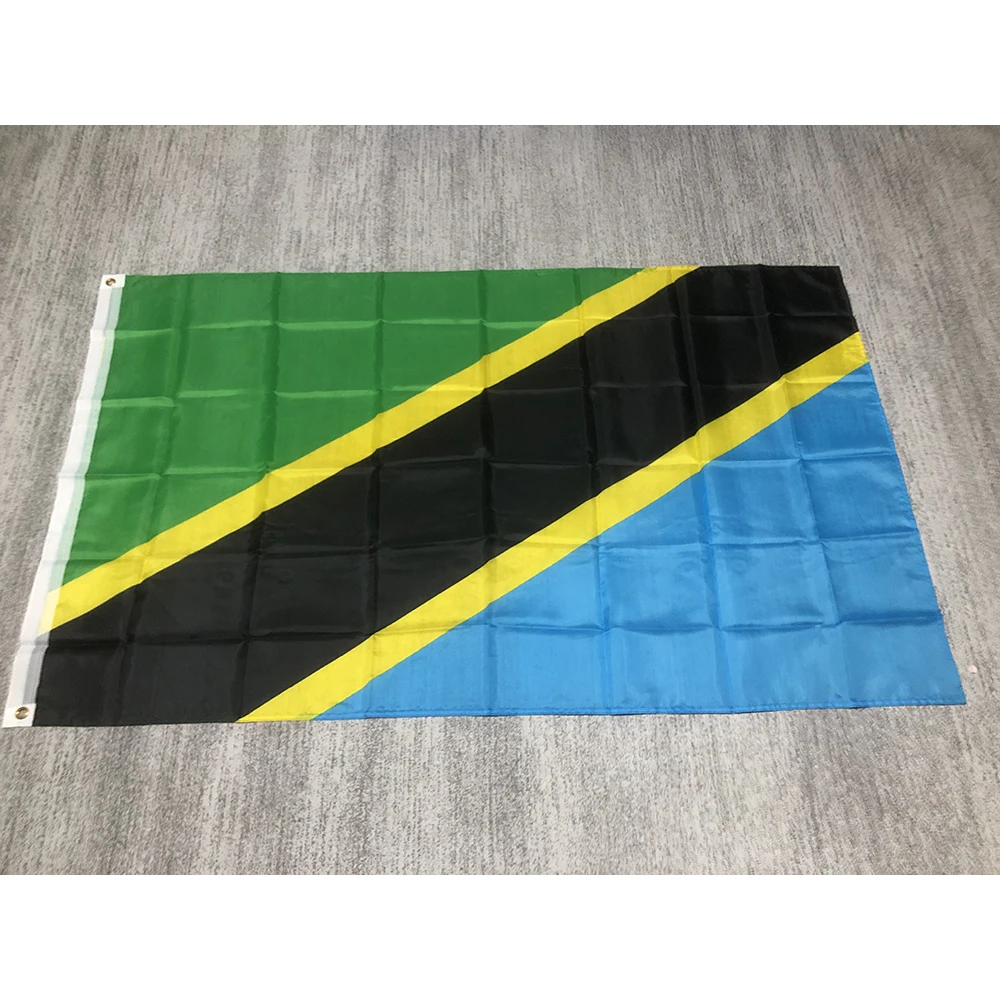 Tanzania flag 90*150cm high quality polyester Hanging banner Tanzania National flag for home decoration