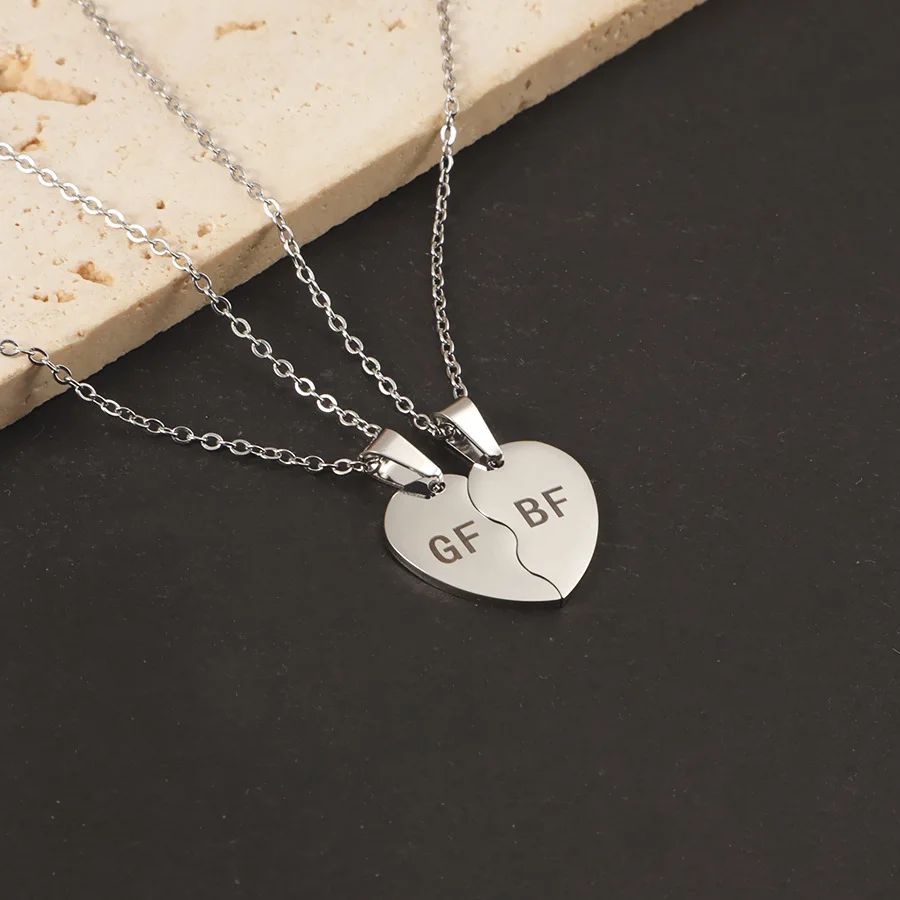 1 Pair 304 Stainless Steel BF GF 50cm Necklace Jewlery Not Fade Silver Gold Color For Women Jewelry