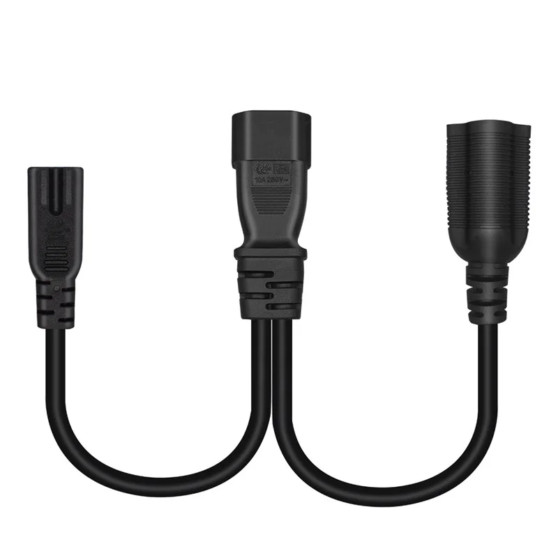 Удлинитель Шнур питания 30 см IEC 320 C14–C7 5-20R Двойная розетка Электрический PDU UPS Кабельный разъем Y Тип Разветвитель Адаптер
