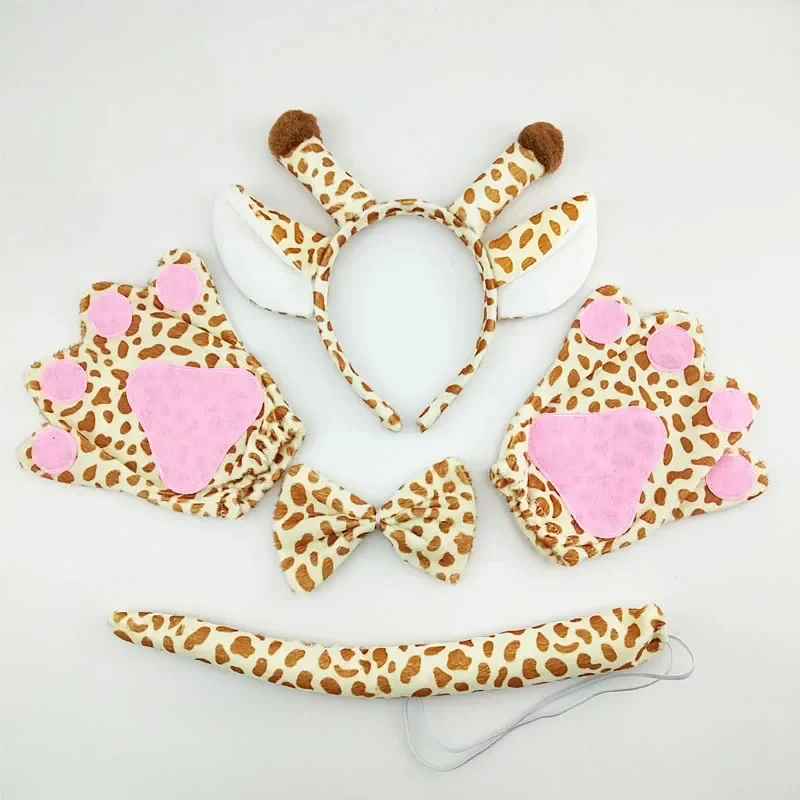 Animal Headwear Giraffe Accessories Birthday Party Hair Kids Lion Halloween Costume Headbands Hard Plastic Headwear Tail Skirt