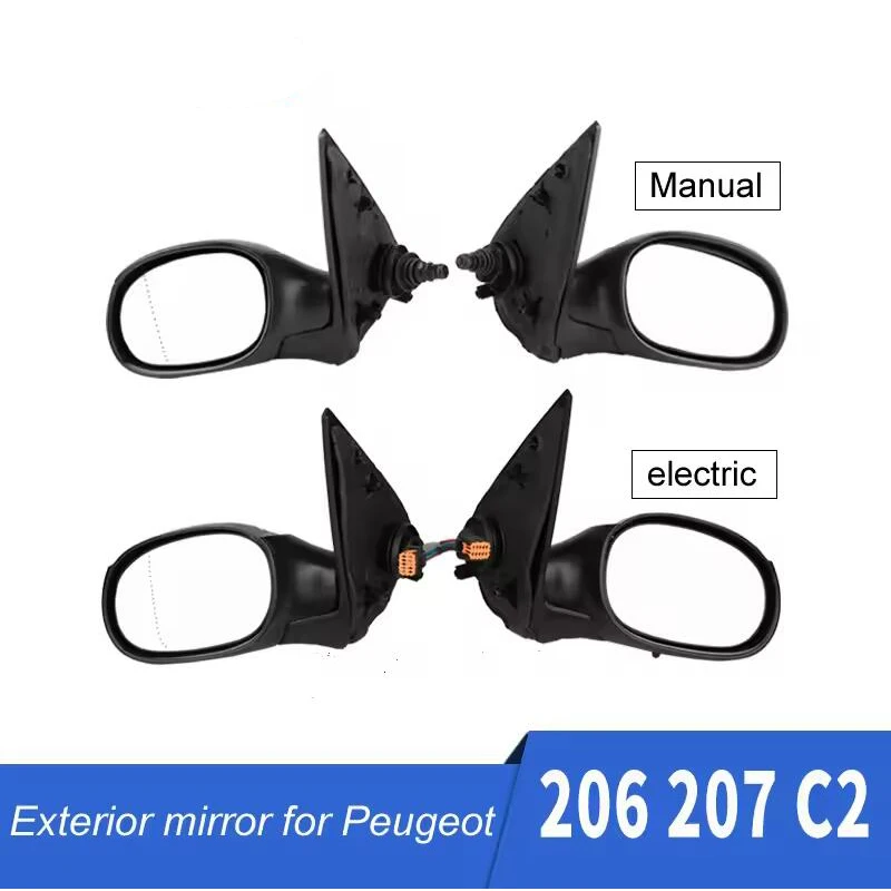 

For Peugeot 206 207 Citroen C2 manual electric reversing mirror assembly rearview mirror