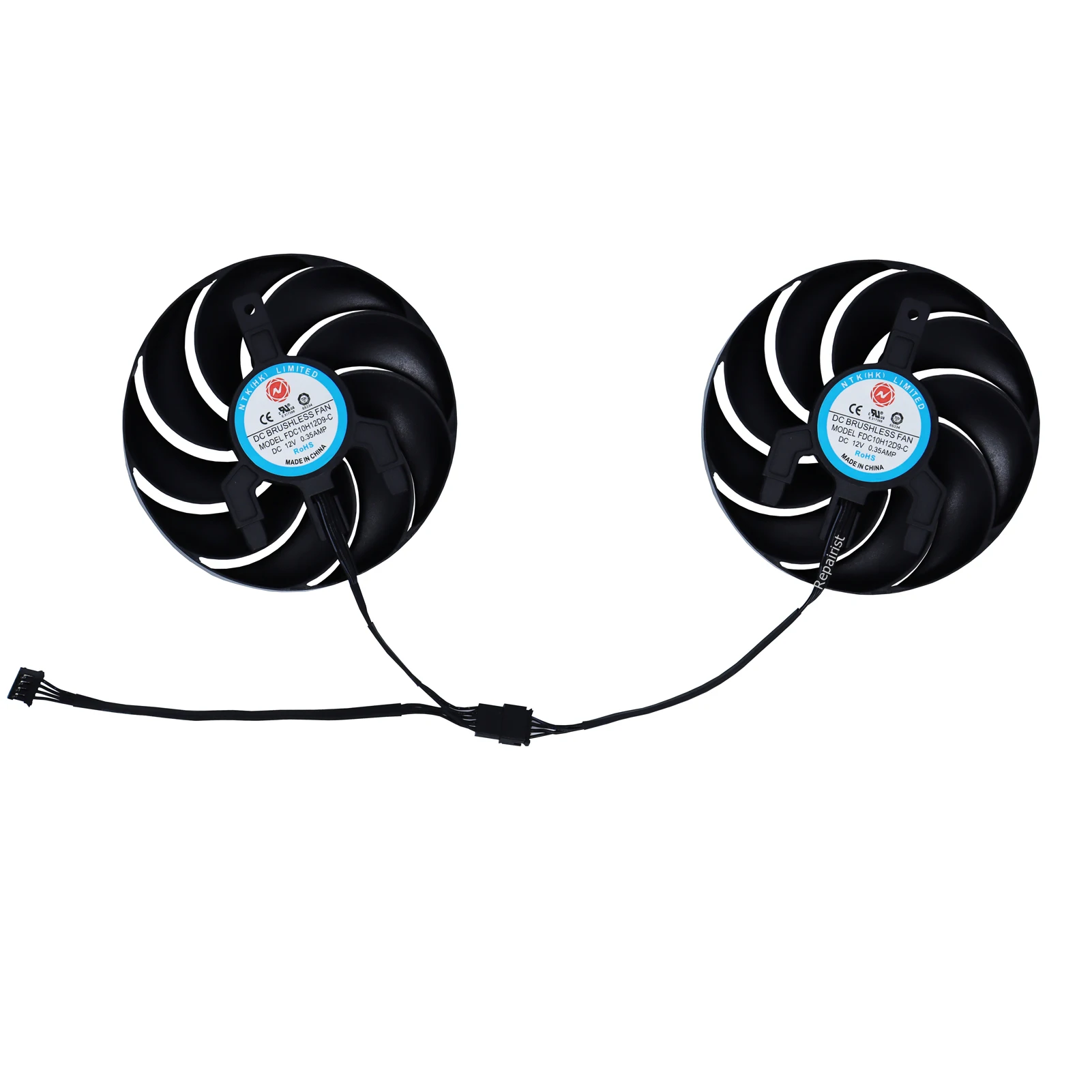 GPU Graphics Fan For Sapphire RX 6600 6600XT 6700 XT PULSE,Video Card Cooling,Replace FDC10H12D9-C,2Pcs/Set,FD9015U12S,T129215SU