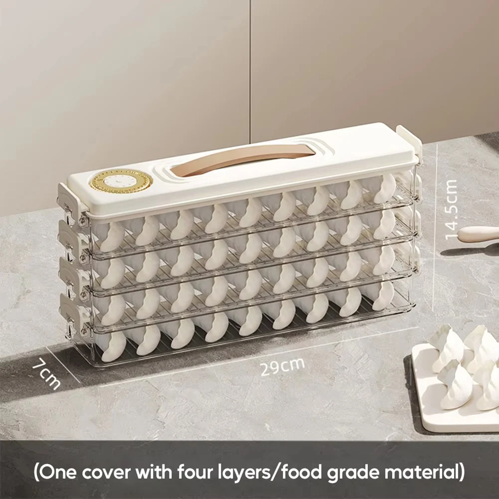 A75k Airtight Food Storage Container-Stackable Dumpling & Cookie Carrier with Lid and Handle,Ideal for Kitchen Organization B