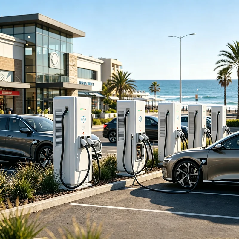 180kW NACS Liquid Cooled DC Fast EV Charger NEVI Certified Outdoor Highway Rest Stop High Power Charging Station
